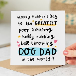 Greatest Dog Dad Father's Day Card - Happy Father's Day From The Dog - Funny Father's Day Card - Personalised Card