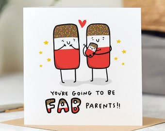 You're Going To Be Fab Parents - Pregnancy Card - Congratulations - New Baby Congrats - Personalised Card