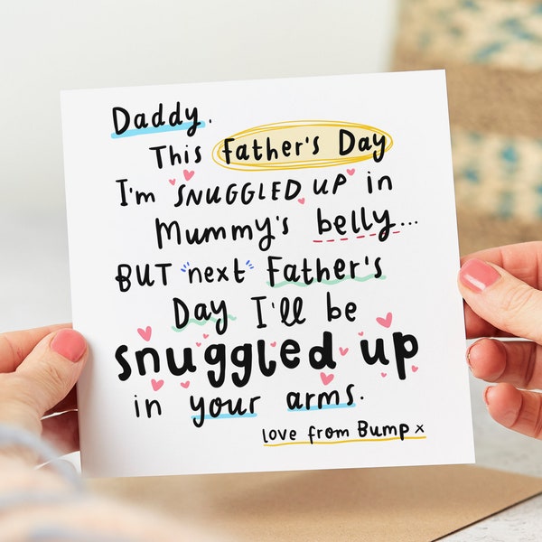 Love From The Bump Father's Day Card - Next Father's Day I'll Be Snuggled Up In Your Arms, Daddy-to-be Card - Personalised Card