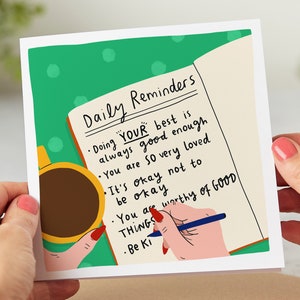 Daily Reminders Card, Doing Your Best Is Always Good Enough - Friendship Card, Good Luck Card, Motivational, Affirmation