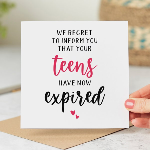 Funny 20th Birthday Card - Your Teens Have Now Expired - Personalised Card