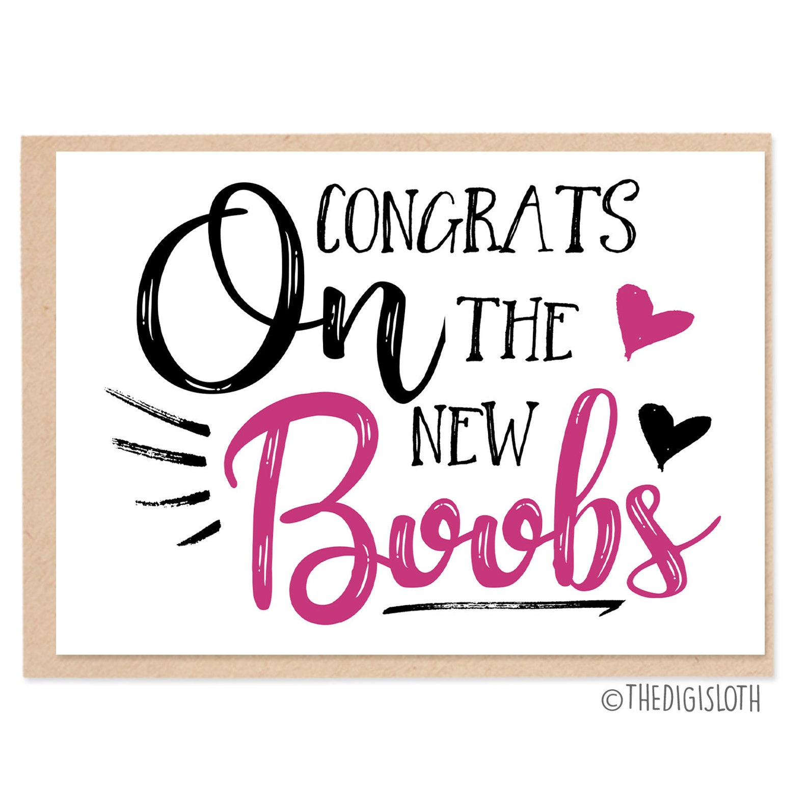 Boob Job Card Funny New Boobs Day Card Good Luck Card image 0.