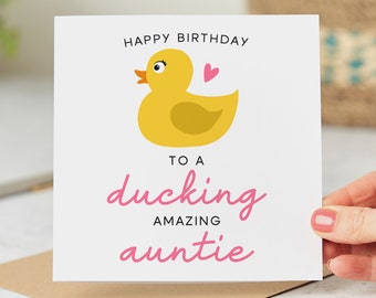 Ducking Amazing Auntie - Funny Auntie Birthday Card - Personalised Card