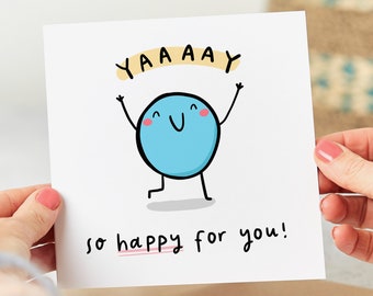 So Happy For You - Congrats Card - Personalised Card