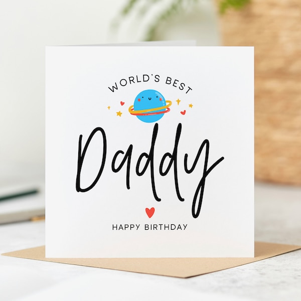 World's Best Daddy Birthday Card - Cute Daddy Birthday Card - Personalised Card