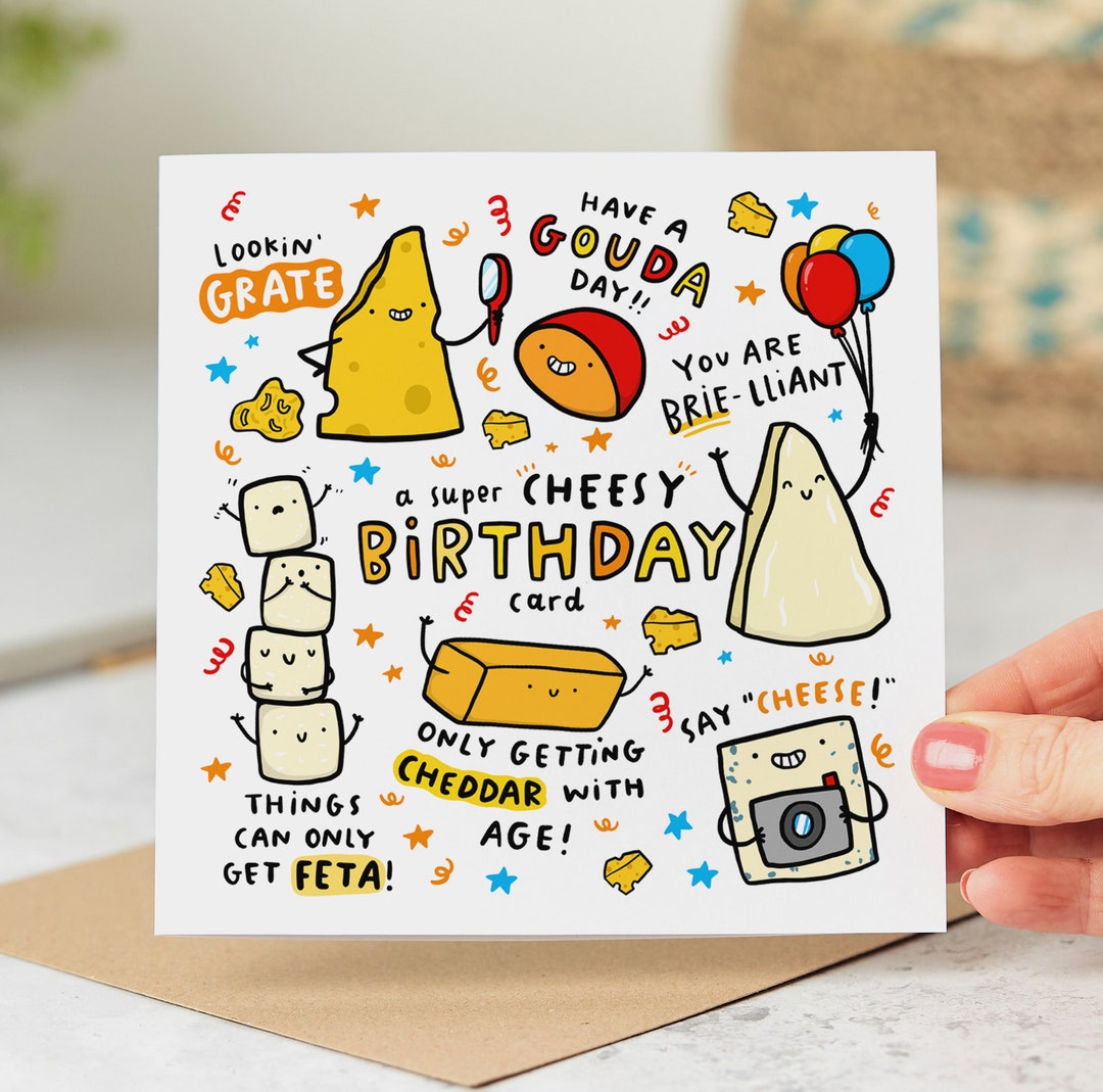 Super Cheesy Birthday Card, Funny Birthday Card, Cheesy Jokes Card Personalised Card Etsy