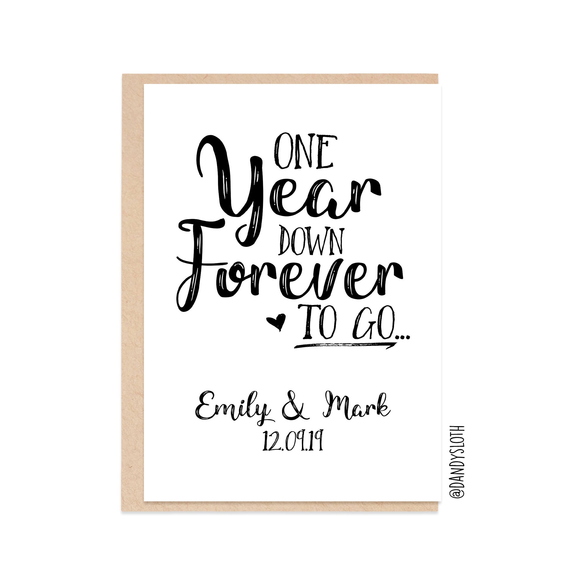 3rd wedding anniversary card custom anniversary card personalised anniversary card 3 years down forever to go 3rd anniversary card