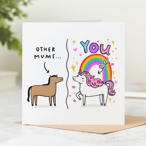 Funny Mum Card - Birthday Card - Unicorn Card - Personalised Card