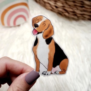 Beagle Sticker, Beagle gifts, Beagle art, Dog portrait, Vinyl Stickers, Water bottle stickers, Car Decal, Beagle mom