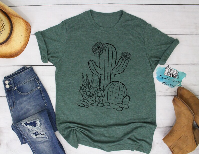 Cactus Shirt Succulent Shirt Botanical Indie Graphic Tees | Etsy