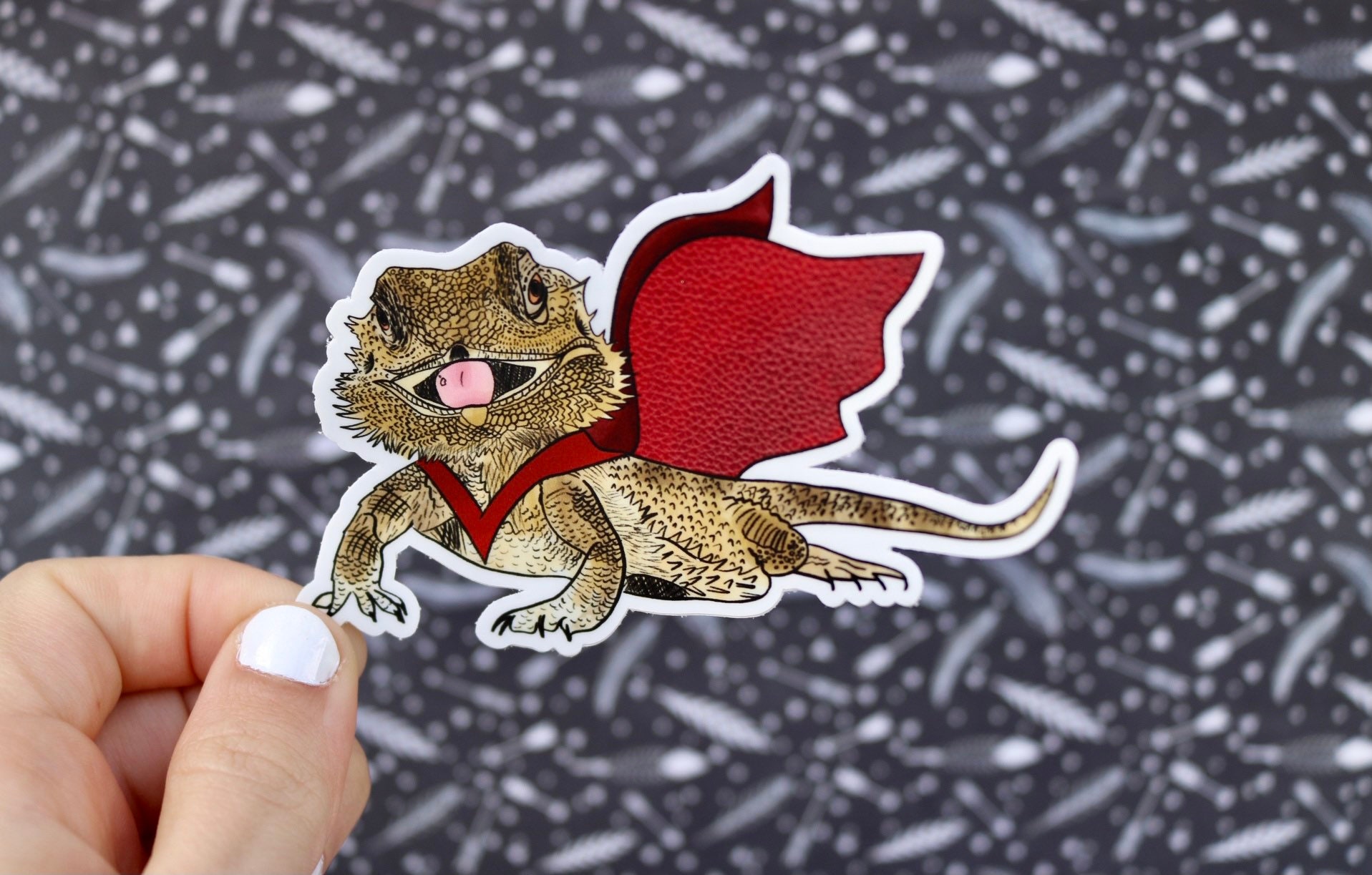 Bearded Dragon Sticker 4 Inch - Waterproof Animal Vinyl Decal For Laptop Water Bottle Car Tumbler - Durable Aesthetic Long-Lasting