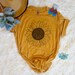 Sunflower Shirt, Flower Shirt, Botanical, Indie Graphic Tees for Women, Fall Shirt, Vintage Tee, Gift for her, Mustard Yellow, Garden Shirts 