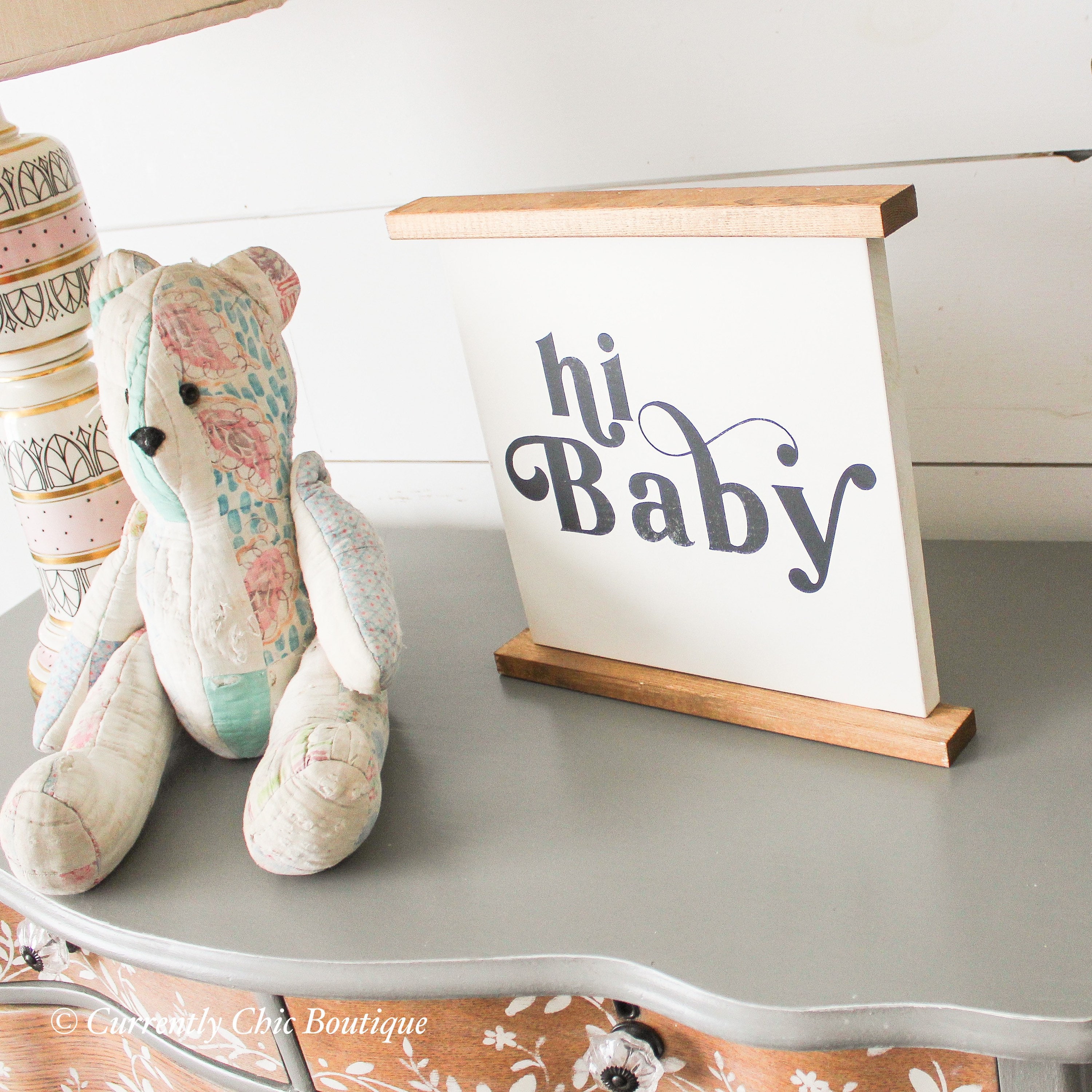 Hi Baby Wood Sign Sign Wooden Sign Farmhouse Sign Wood Etsy
