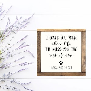 I Loved You Your Whole Life Canvas Printed Sign, Pet Loss, Pet Sympathy, Wood Sign, Sign, Wooden Sign, Farmhouse Sign, Wood Sign
