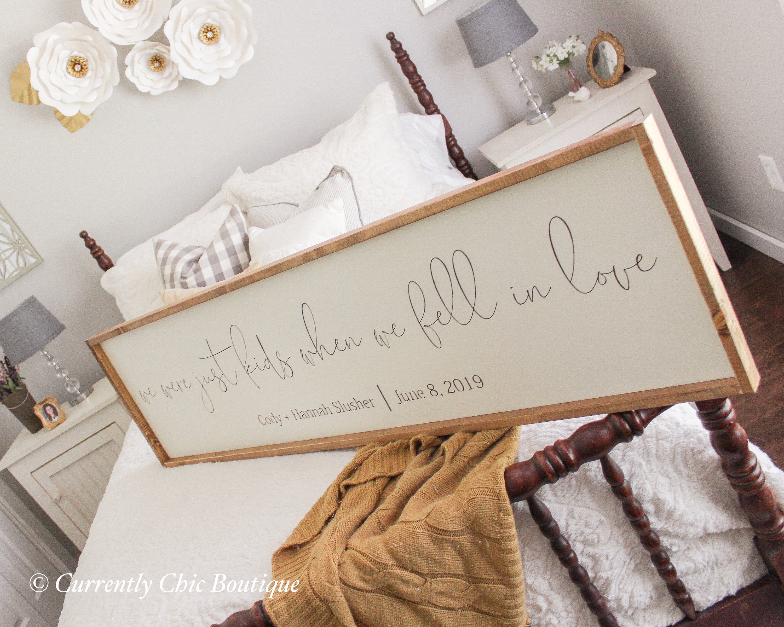 We were just kids when we fell in love wood sign sign wooden etsy