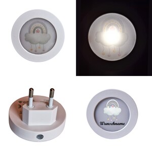 LED-Nachtlichtstecker mit Sensor, Motiv: Regenbogen, personalisierbar Bild 8