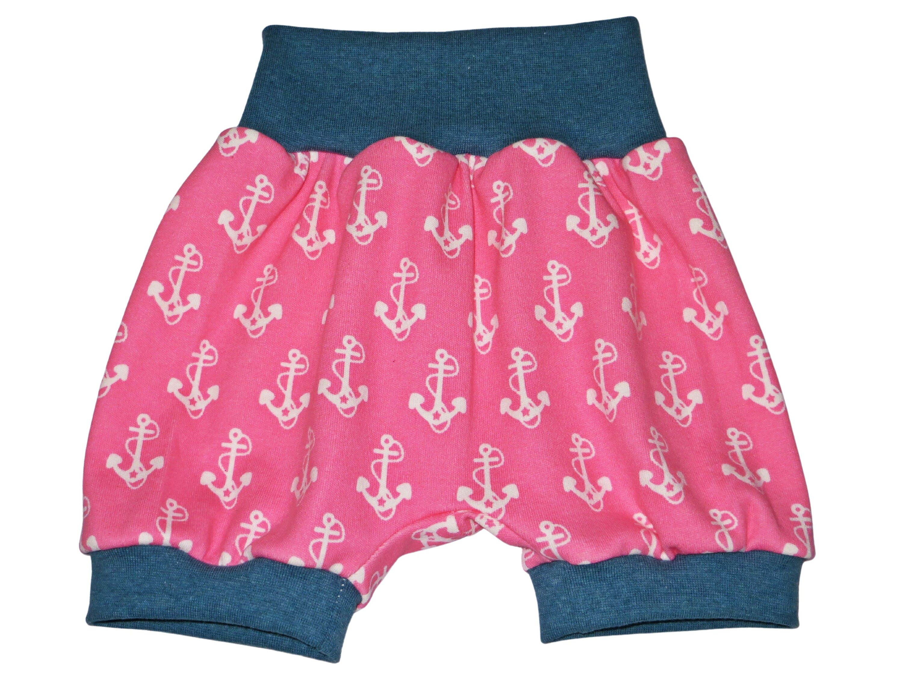 kurze Pumphose in rosa mit Motiv: Anker