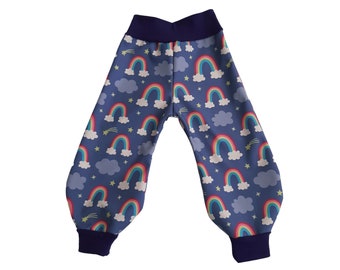 Softshell pants, children's pants, mud pants with rainbow, in desired size