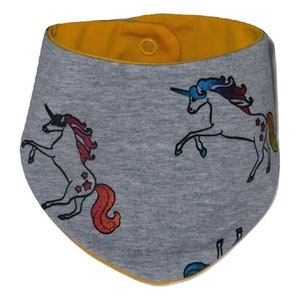 Baby Halstuch, Dreieckstuch Einhorn Unicorn bunt gelb Bild 4