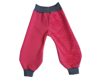 Softshell pants, children's pants, pink mud pants, magic softshell in desired size