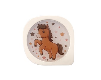 LED night light plug with sensor and motif horse with stars