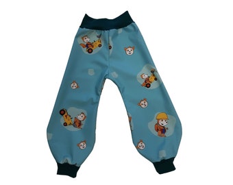 Softshell pants, children's pants, mud pants, Bobo Dormouse, in your desired size