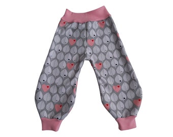 Softshell pants, children's pants, mud pants with leaves, in your desired size