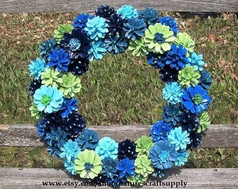 Peacock-Inspired Pine Cone Wreath.  Colorful Pinecone Wreath.