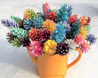Pine Cone Flowers, THE ORIGINAL, One Dozen on 12-inch stems with a few long White Pine mixed in.  Please read the description!