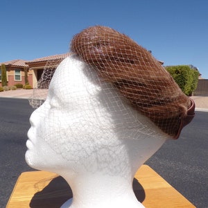 OS real MINK FUR halo hat headband ring, mink fur halo hat head band ring, real mink fur, vintage, medium brown (#2961)