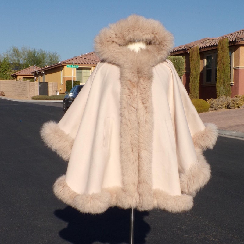 Trim Hooded Cape Wrap main image 1