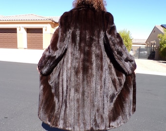 full length faux fur coat with hood