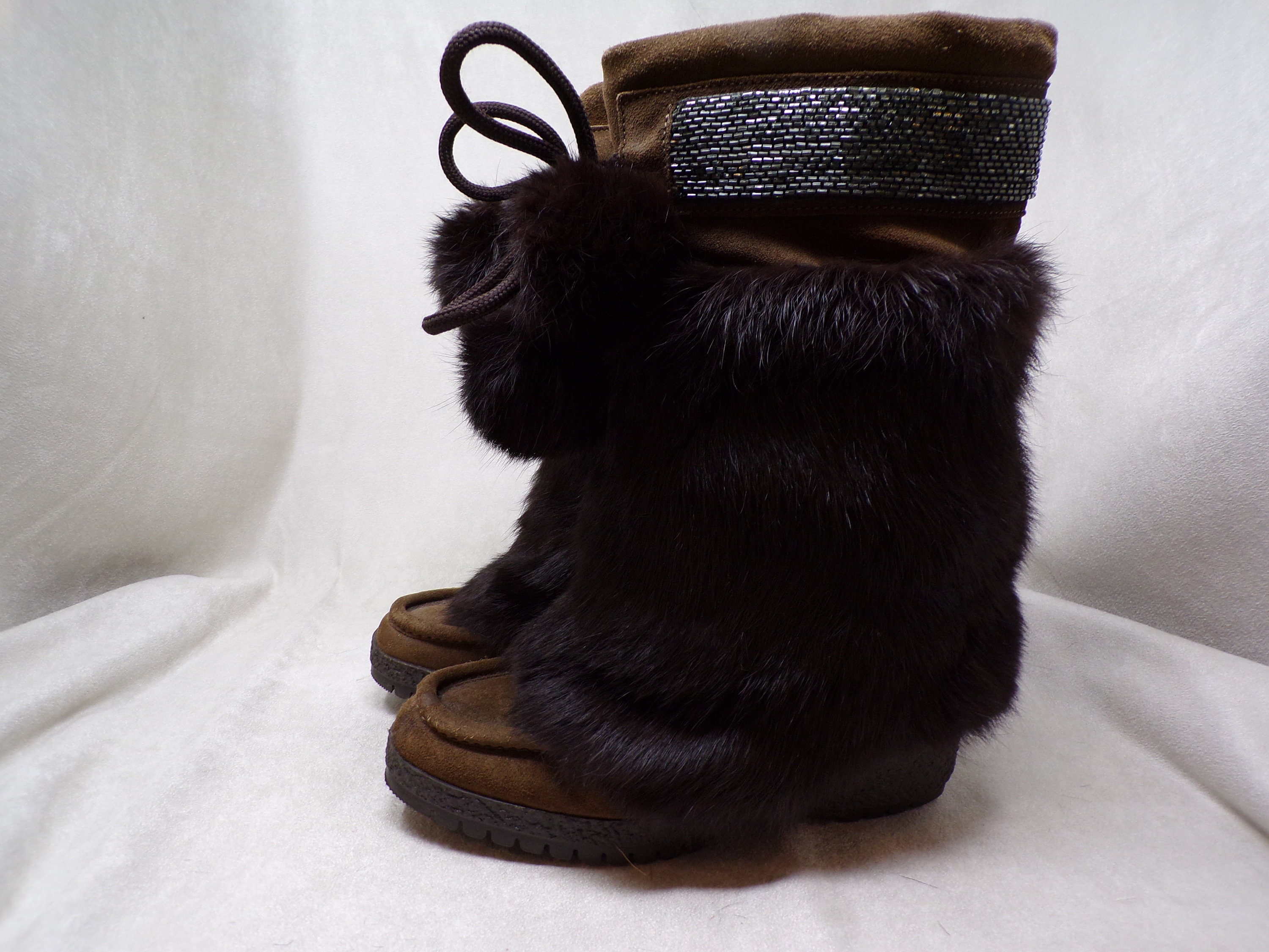 NWT Wm 5 COACH Real Fur Boots High Quality Brown Winter Boots Real Suede Uppers Rabbit Fur Trim on Shaft Vintage Boots 1965 Etsy