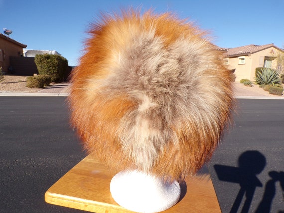 21.5" real RED FOX fur hat, unisex fur hat, coppe… - image 5
