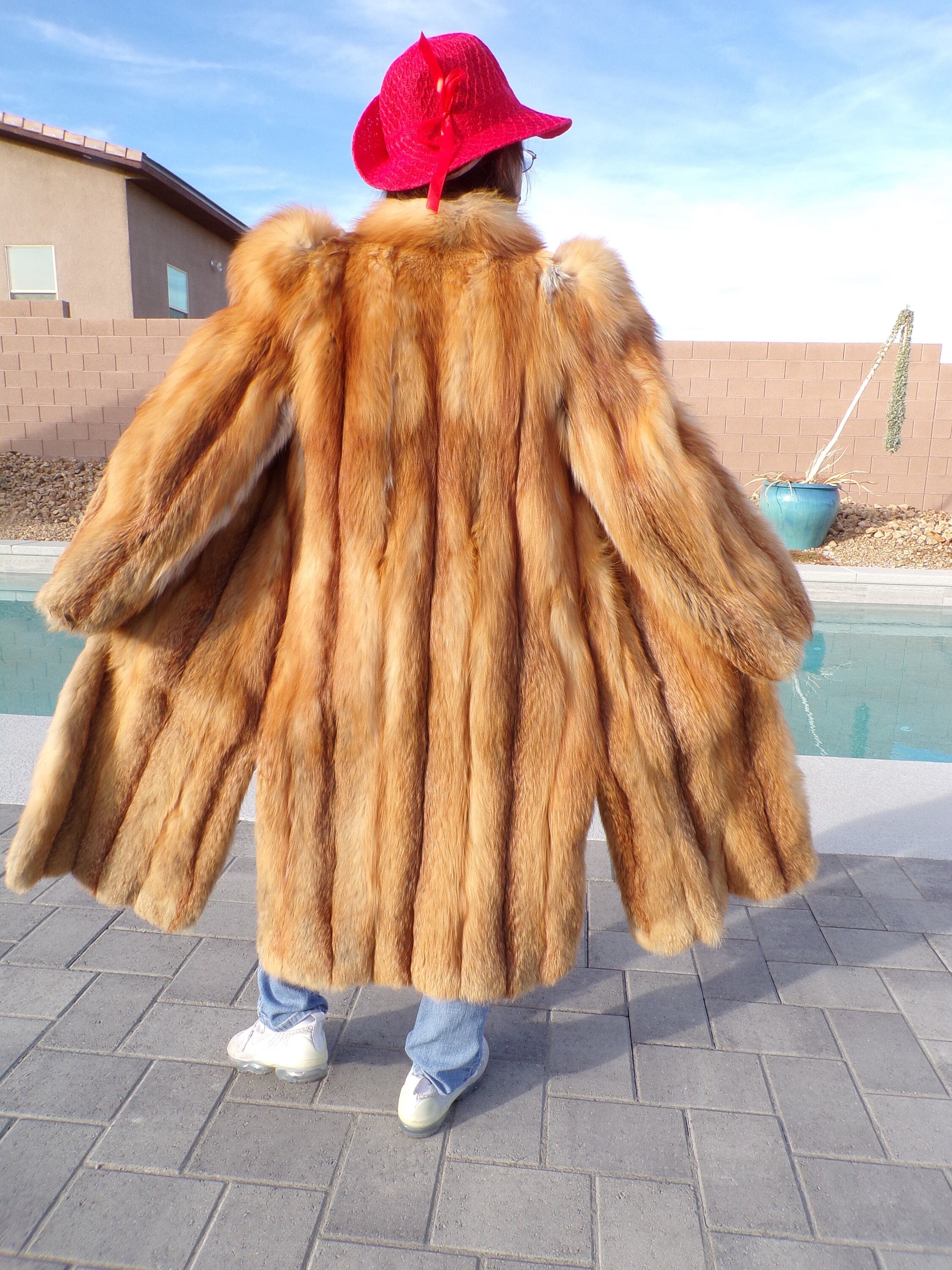 Full body fox fur coat