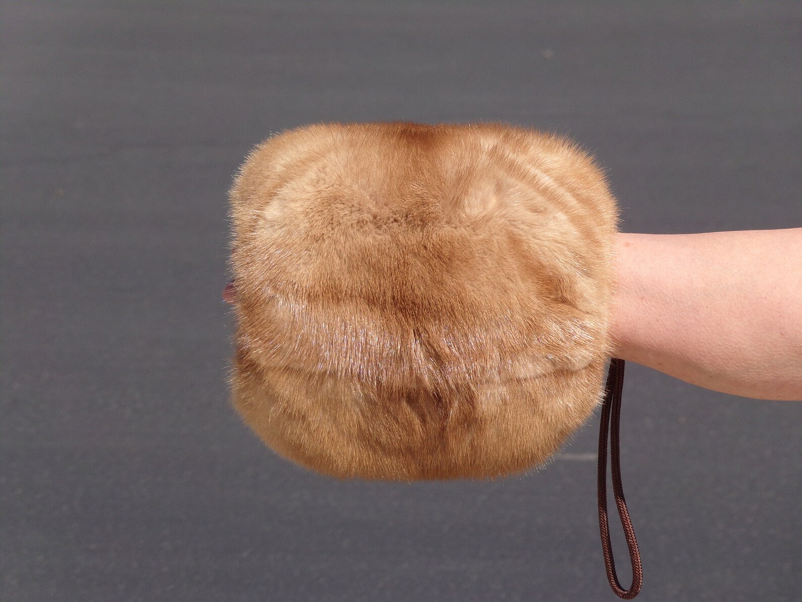 Classic beige MINK FUR muff tan MINK fur muff with inner Etsy