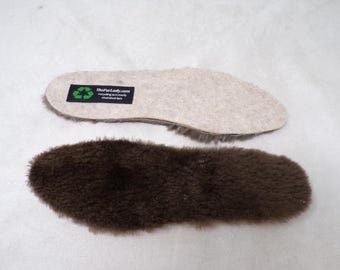 Genuine Sheepskin Insoles Thermal Winter Shearling Wool Boots Shoes - 1