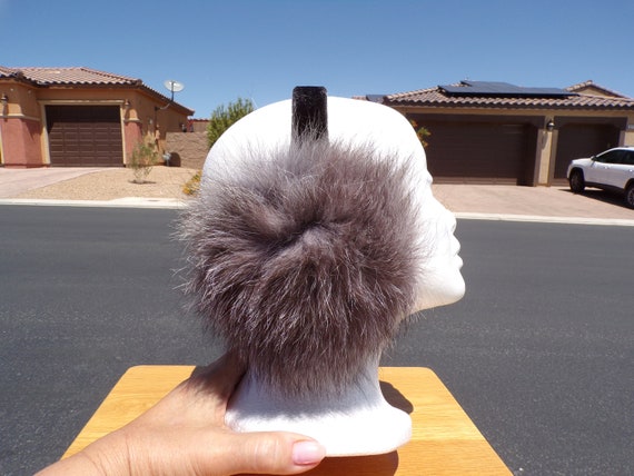 X-L real GRAY FOX fur earmuffs, unisex fox fur ea… - image 3