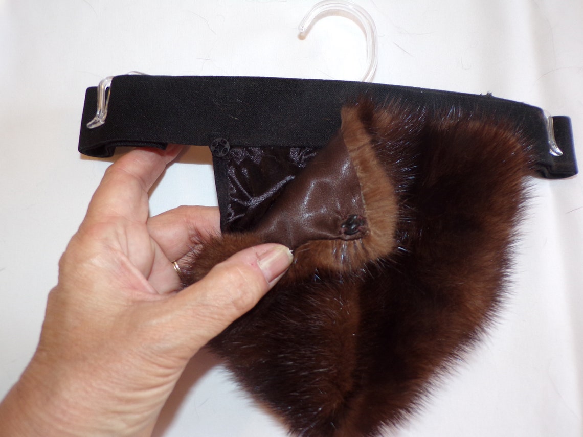 MEN'S sz XL dark MINK FUR gstring thong pantie panty Etsy