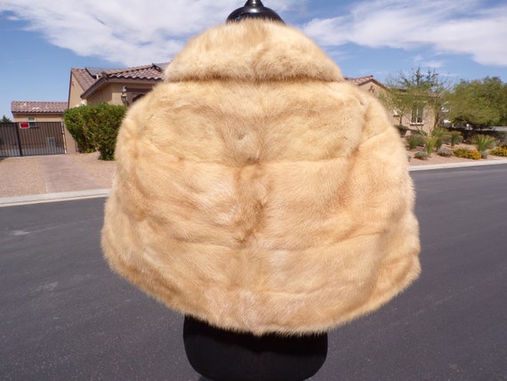 M (8-10) real blonde MINK FUR stole stoll cape sh… - image 5