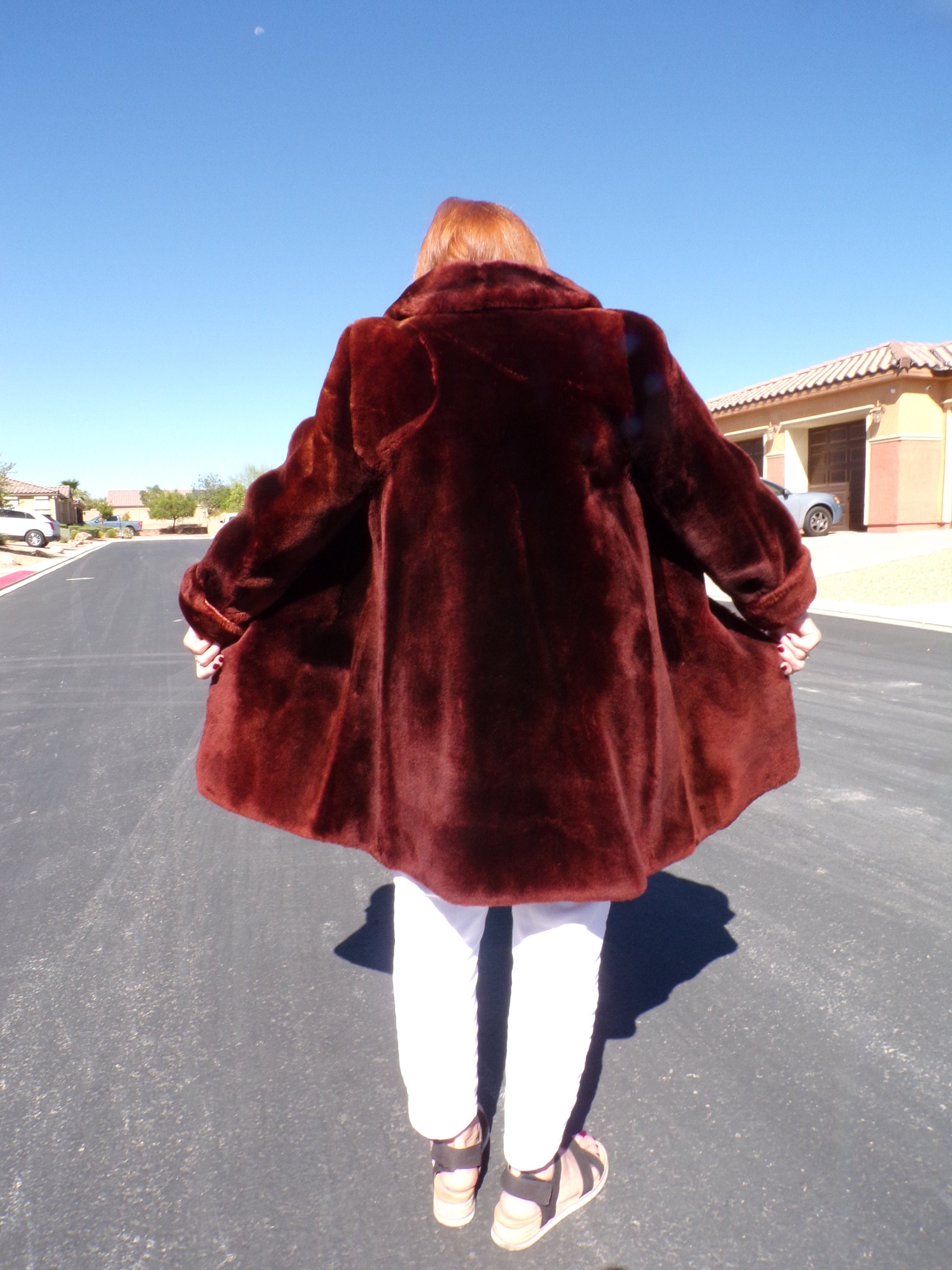 S-M (6-8) Real MOUTON LAMB FUR Wool Stroller, Swing Car Coat S-M (6-8) Real MOUTON LAMB FUR Wool Stroller, Swing Car Coat