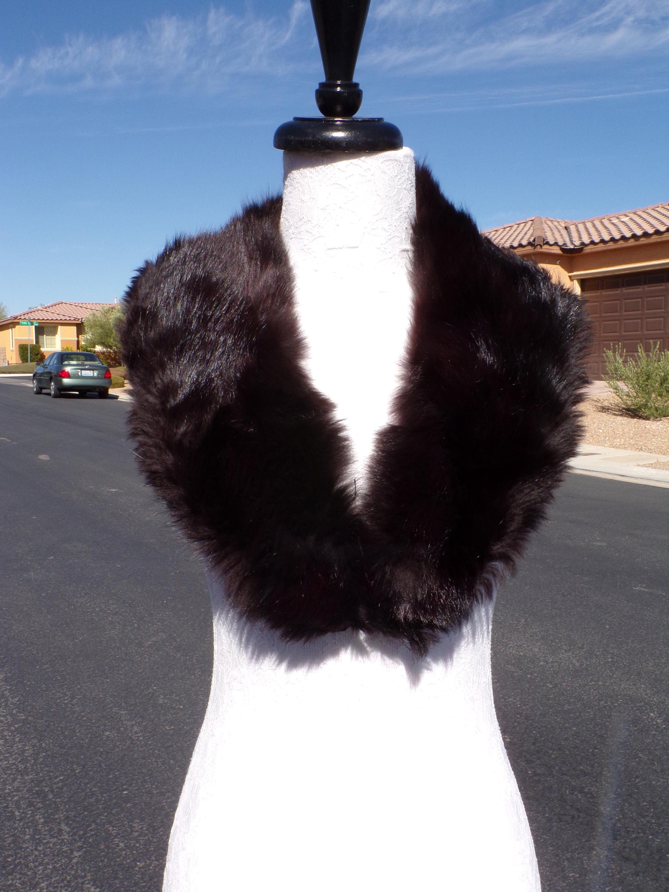 Real RABBIT FUR Collar, Unlined W Padding, Real Rabbit Fur Collar