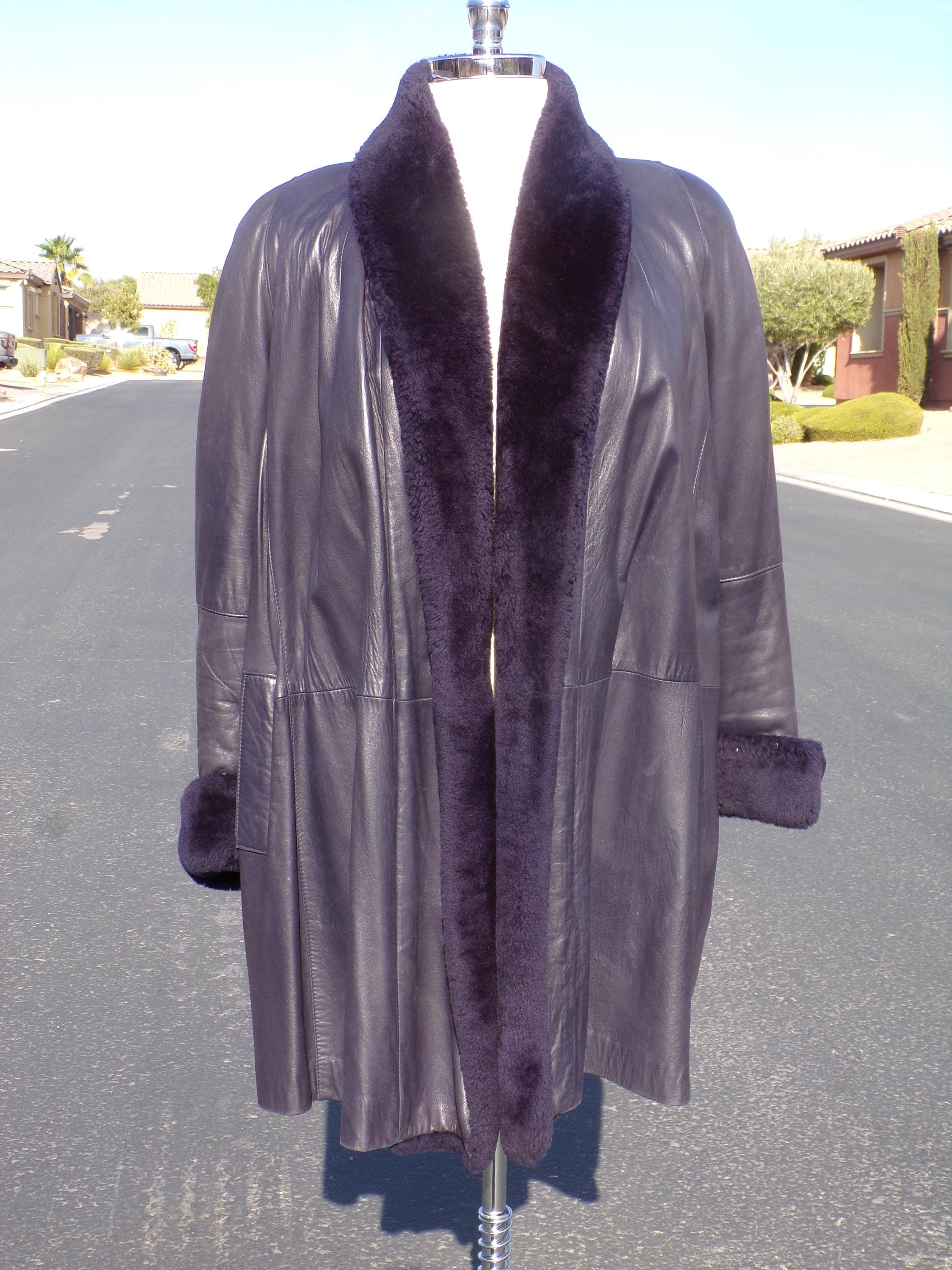2XL-3XL (20-24) Real MOUTON Lamb Wool/fox Tuxedo Collar/trim on