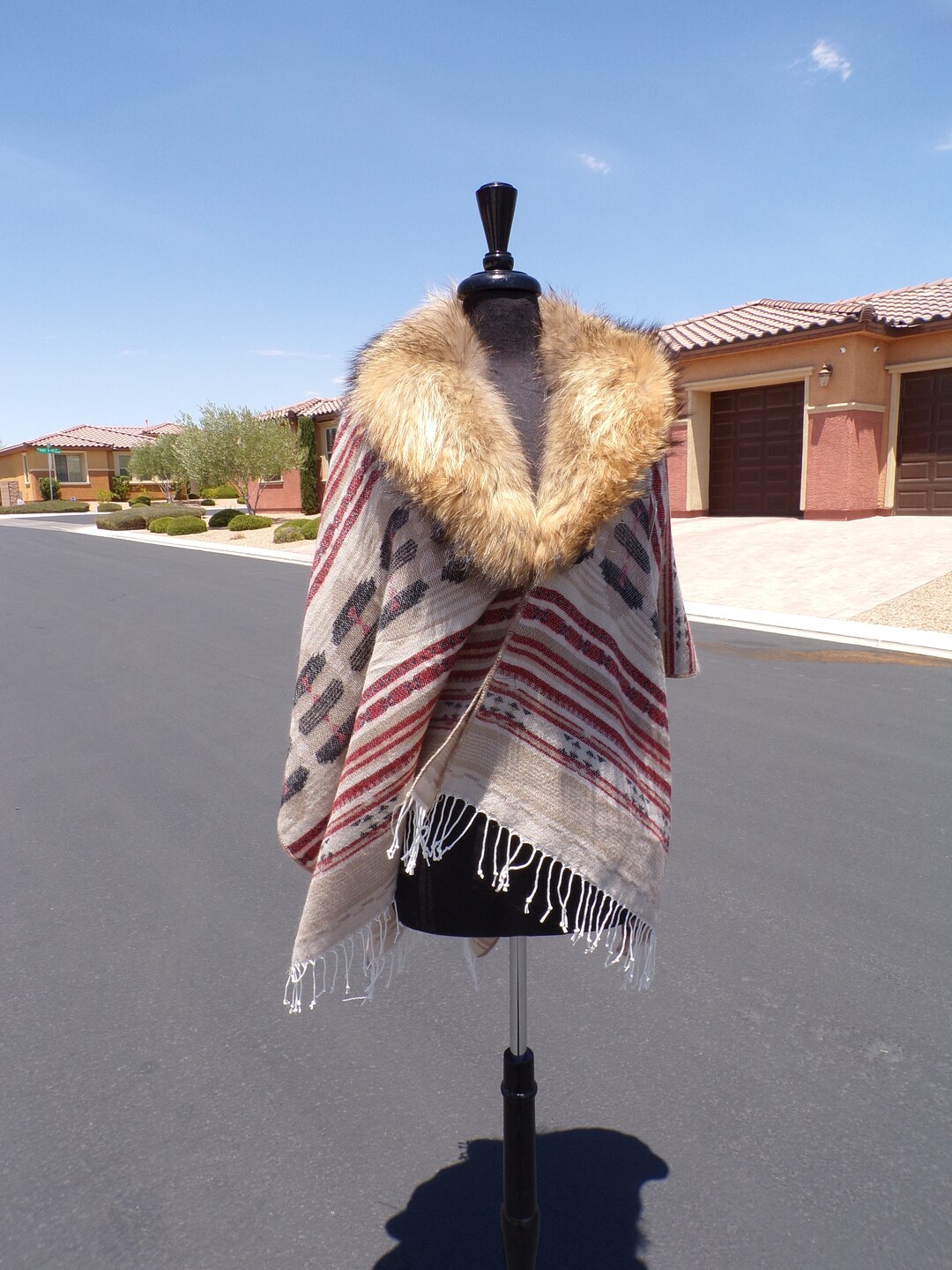 Winter Real Fox Fur Scarf for Women-Fur Sleeveless Shawl Wraps