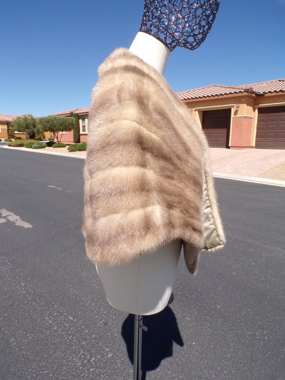 L (12-14) real MINK FUR stole stoll shawl wrap, s… - image 7