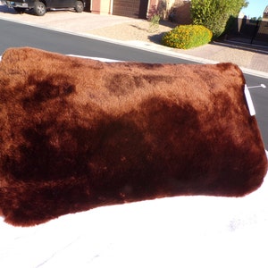 real MOUTON LAMB fur (Sheepskin) cross body convertible (2 handle) clutch handbag purse, repurposed fur coat, velvet texture (#555)