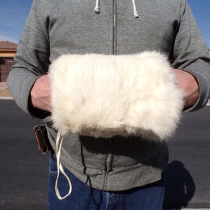 CHILD&#39;s RABBIT muff, white/ivory, fur muff with wrist strap, classic flower girl/toddler fur muff, vintage muff, timeless muff (#2056-2)