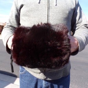 CHILD&#39;s RABBIT muff, black, fur muff with wrist strap, classic girls&#39; fur muff, vintage muff, timeless child&#39;s fur muff (#2049-2)