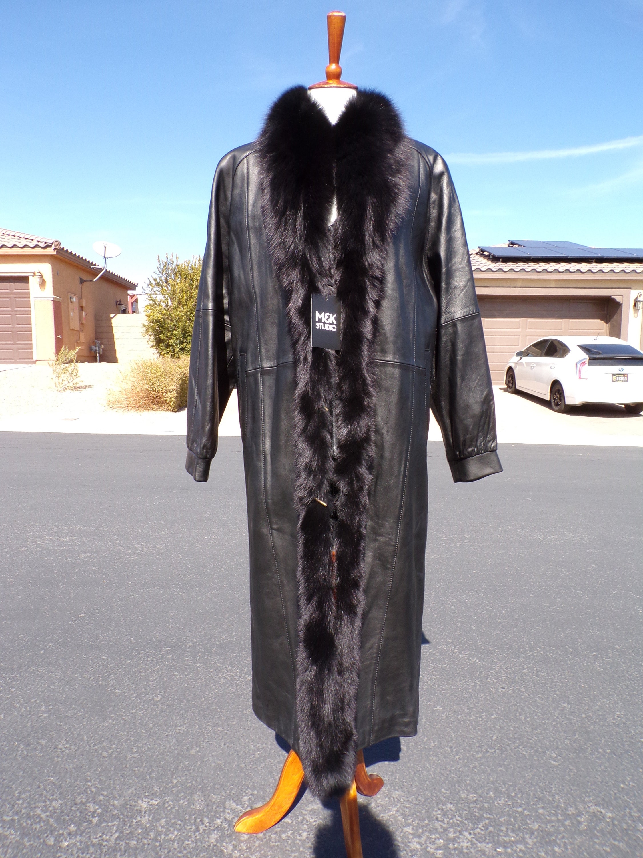 カナディアン ダーク・ミンク&フォックス毛皮ファー・コート