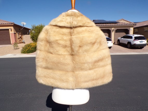 S-M (8-10) real blonde MINK FUR stole stoll stowe… - image 5